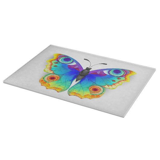 Rainbow Butterfly Peacock Eye Schneidebrett (Ecke)