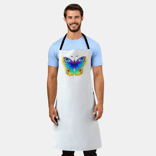 Rainbow Butterfly Peacock Eye Schürze (Getragen)