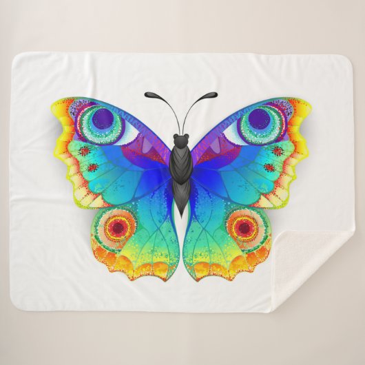 Rainbow Butterfly Peacock Eye Sherpadecke (Vorderseite (Horizontal))