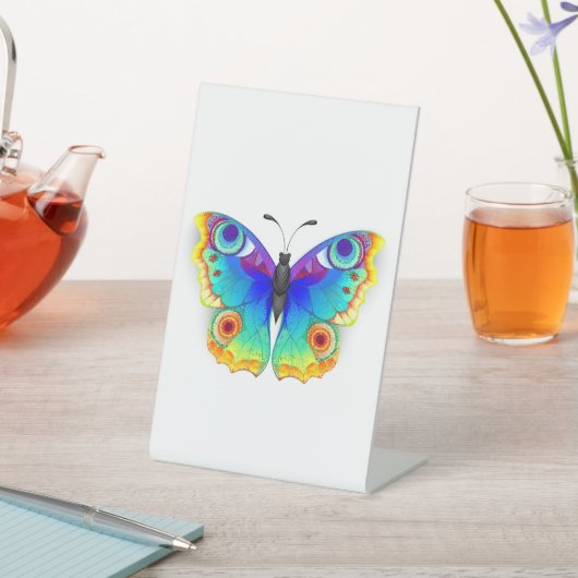 Rainbow Butterfly Peacock Eye Sockelschild (In SItu)