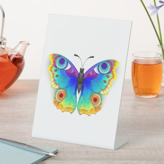 Rainbow Butterfly Peacock Eye Sockelschild (In Situ)