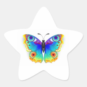 Rainbow Butterfly Peacock Eye Stern-Aufkleber