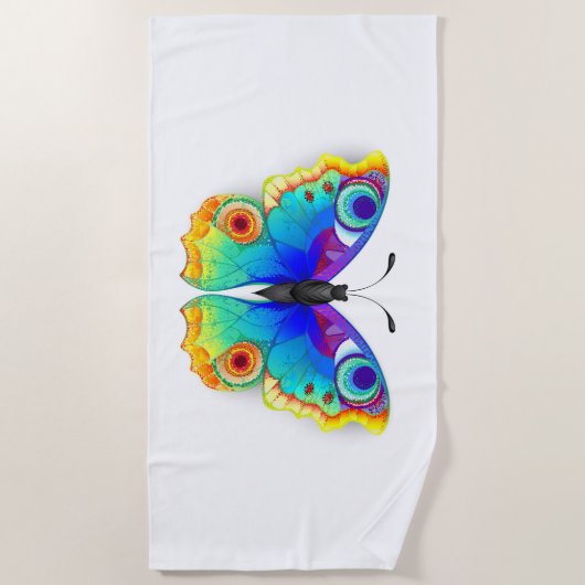 Rainbow Butterfly Peacock Eye Strandtuch (Vorderseite)
