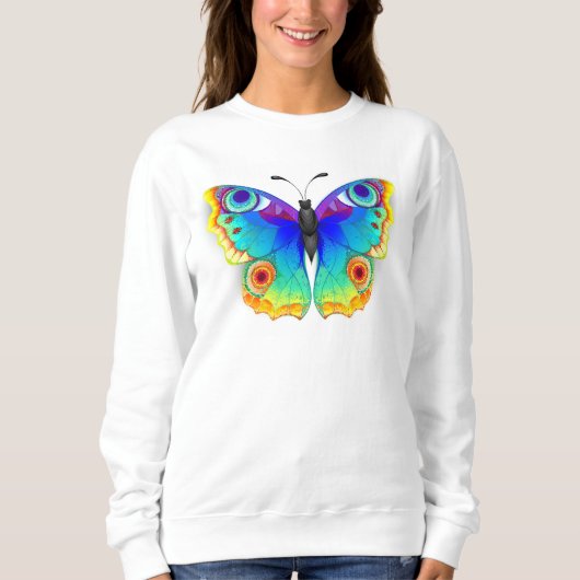 Rainbow Butterfly Peacock Eye Sweatshirt (Vorderseite)