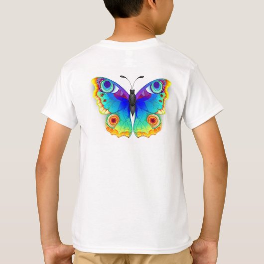 Rainbow Butterfly Peacock Eye T-Shirt (Rückseite)
