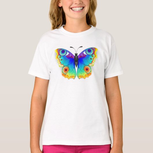 Rainbow Butterfly Peacock Eye T-Shirt (Vorderseite)