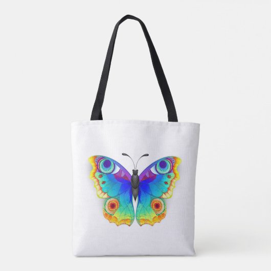 Rainbow Butterfly Peacock Eye Tasche (Rückseite)