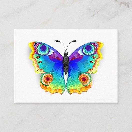 Rainbow Butterfly Peacock Eye Telefonnummerkarte (Vorderseite)