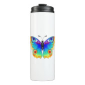 Rainbow Butterfly Peacock Eye Thermosbecher (Vorderseite)