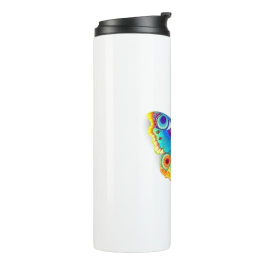 Rainbow Butterfly Peacock Eye Thermosbecher (Nach links gedreht)