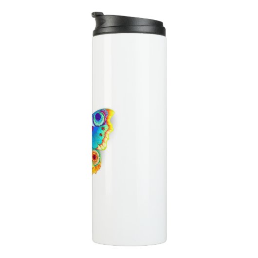 Rainbow Butterfly Peacock Eye Thermosbecher (Nach rechts gedreht)