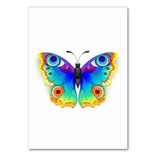 Rainbow Butterfly Peacock Eye Tischnummer (Vorderseite)