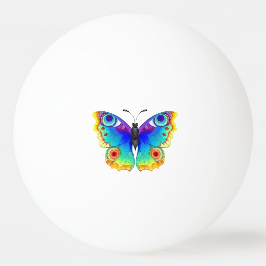 Rainbow Butterfly Peacock Eye Tischtennisball (Vorderseite)