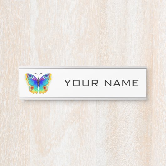 Rainbow Butterfly Peacock Eye Türschild (Vorderseite )