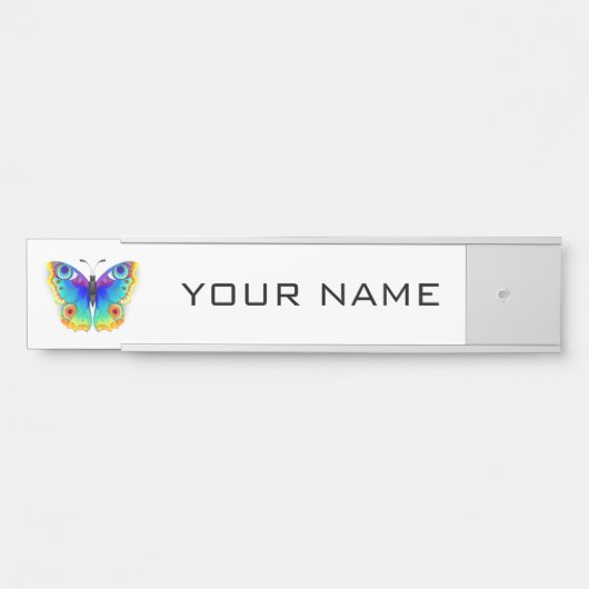 Rainbow Butterfly Peacock Eye Türschild (Vorderseite )