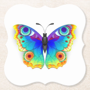 Rainbow Butterfly Peacock Eye Untersetzer