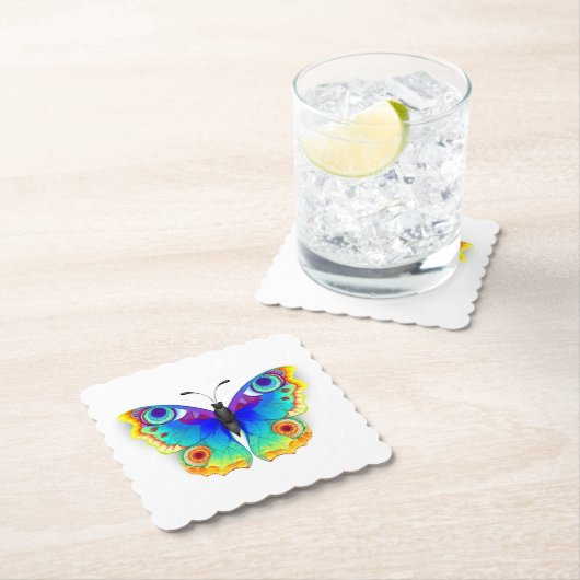 Rainbow Butterfly Peacock Eye Untersetzer (Vor Ort)