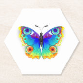 Rainbow Butterfly Peacock Eye Untersetzer (Vorderseite)