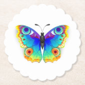 Rainbow Butterfly Peacock Eye Untersetzer (Vorderseite)