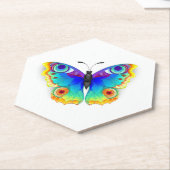 Rainbow Butterfly Peacock Eye Untersetzer (angewinkelt)