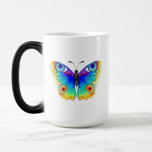 Rainbow Butterfly Peacock Eye Verwandlungstasse (Links)