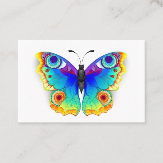 Rainbow Butterfly Peacock Eye Visitenkarte (Vorderseite)