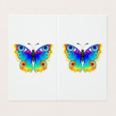 Rainbow Butterfly Peacock Eye Visitenkarten (Außenseite Aufgefaltet)
