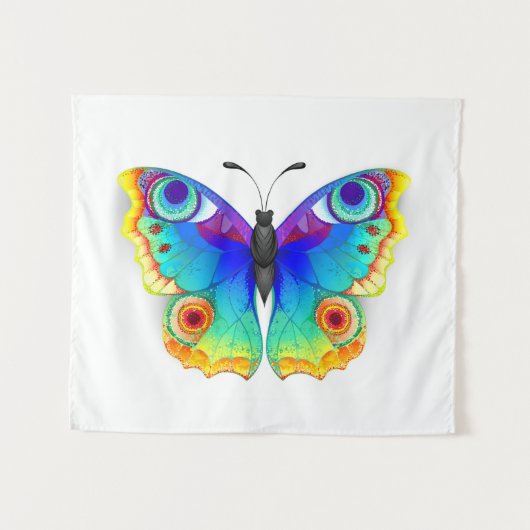 Rainbow Butterfly Peacock Eye Wandteppich (Vorderseite (Horizontal))