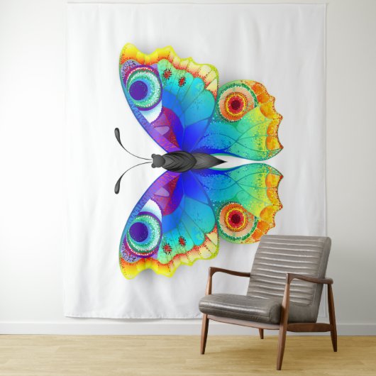 Rainbow Butterfly Peacock Eye Wandteppich (Beispiel)