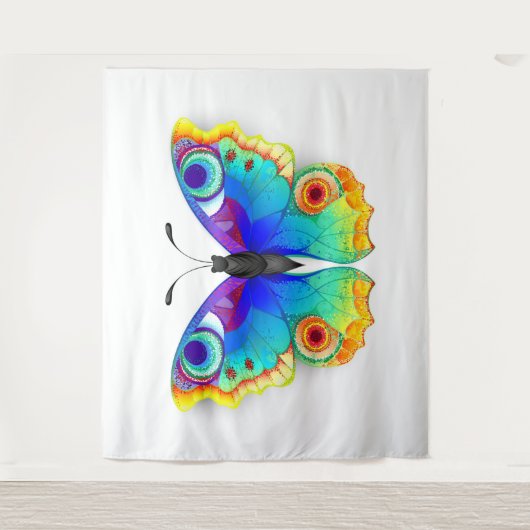 Rainbow Butterfly Peacock Eye Wandteppich (Vorderseite)