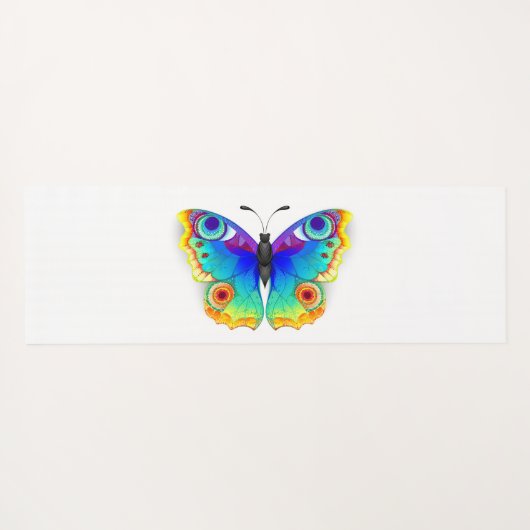 Rainbow Butterfly Peacock Eye Yogamatte (Rückseite (Horizontal))