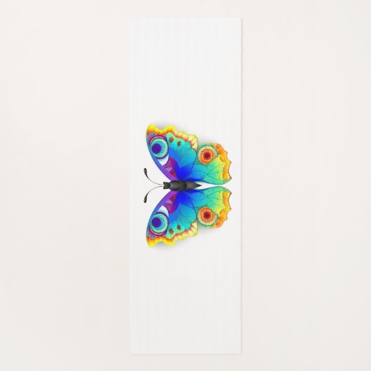Rainbow Butterfly Peacock Eye Yogamatte (Rückseite)