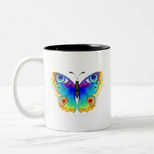 Rainbow Butterfly Peacock Eye Zweifarbige Tasse
