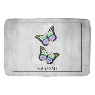 Rainbow Butterfly Personalisiert Badematte