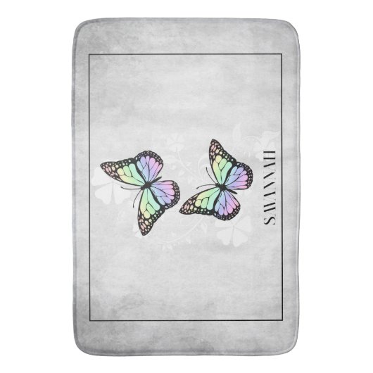 Rainbow Butterfly Personalisiert Badematte (Vorderseite Vertikal)