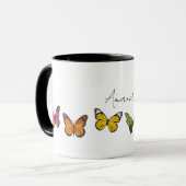 Rainbow Butterfly Personalisiert Kaffee Tasse (Vorderseite Links)