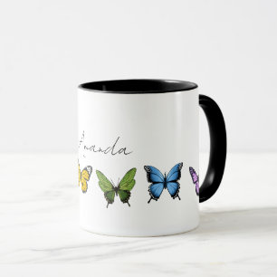 Rainbow Butterfly Personalisiert Kaffee Tasse