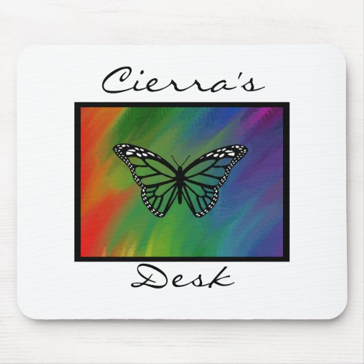 Rainbow Butterfly Personalisiert Mousepad (Vorne)