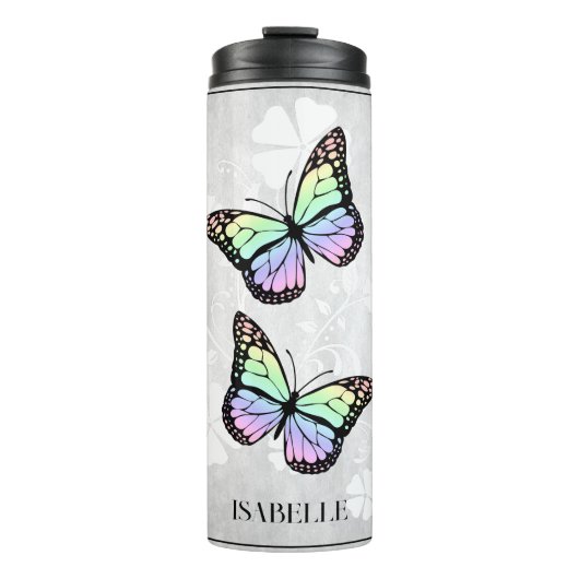 Rainbow Butterfly Personalisiert Thermosbecher (Vorderseite)