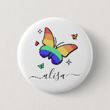 Rainbow Butterfly Personalisierte Kalligrafie Name