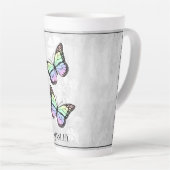 Rainbow Butterfly Personalisierte Latte Tasse (Rechte Ecke)