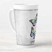 Rainbow Butterfly Personalisierte Latte Tasse (Linke Ecke)
