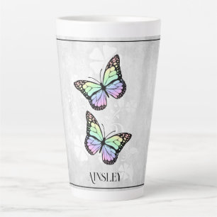 Rainbow Butterfly Personalisierte Latte Tasse