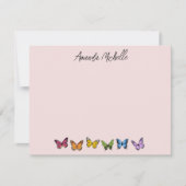 Rainbow Butterfly Personalisierte Mitteilungskarte (Vorderseite)