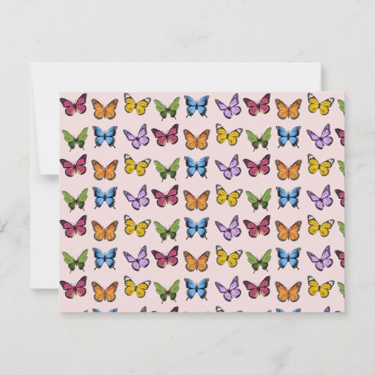 Rainbow Butterfly Personalisierte Mitteilungskarte (Rückseite)