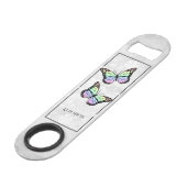Rainbow Butterfly Personalisierter Bar Key (Vorderseite Schrägansicht)