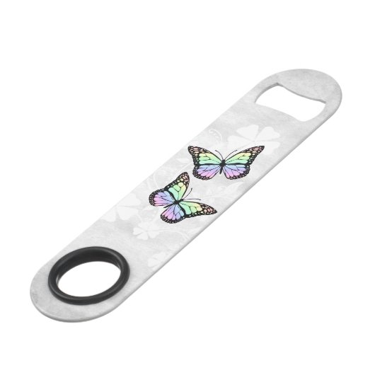Rainbow Butterfly Personalisierter Bar Key (Rückseite Schrägansicht)