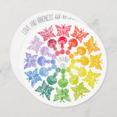 Rainbow Butterfly Pilz Danke Karte (Vorne/Hinten)