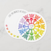 Rainbow Butterfly Pilz Danke Karte (Vorne/Hinten)