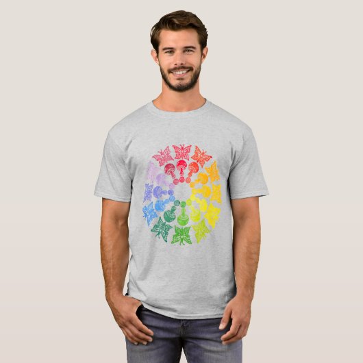Rainbow Butterfly Pilz-Shirt T-Shirt (Vorne ganz)